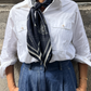 Foulard Ex-libris Paris x aLORS -une collaboration d’exception(ダークネイビーx アイボリー) 90x90cm