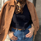 Foulard Ex-libris Paris x aLORS -une collaboration d’exception (キャメルx ネイビー) 90x90cm