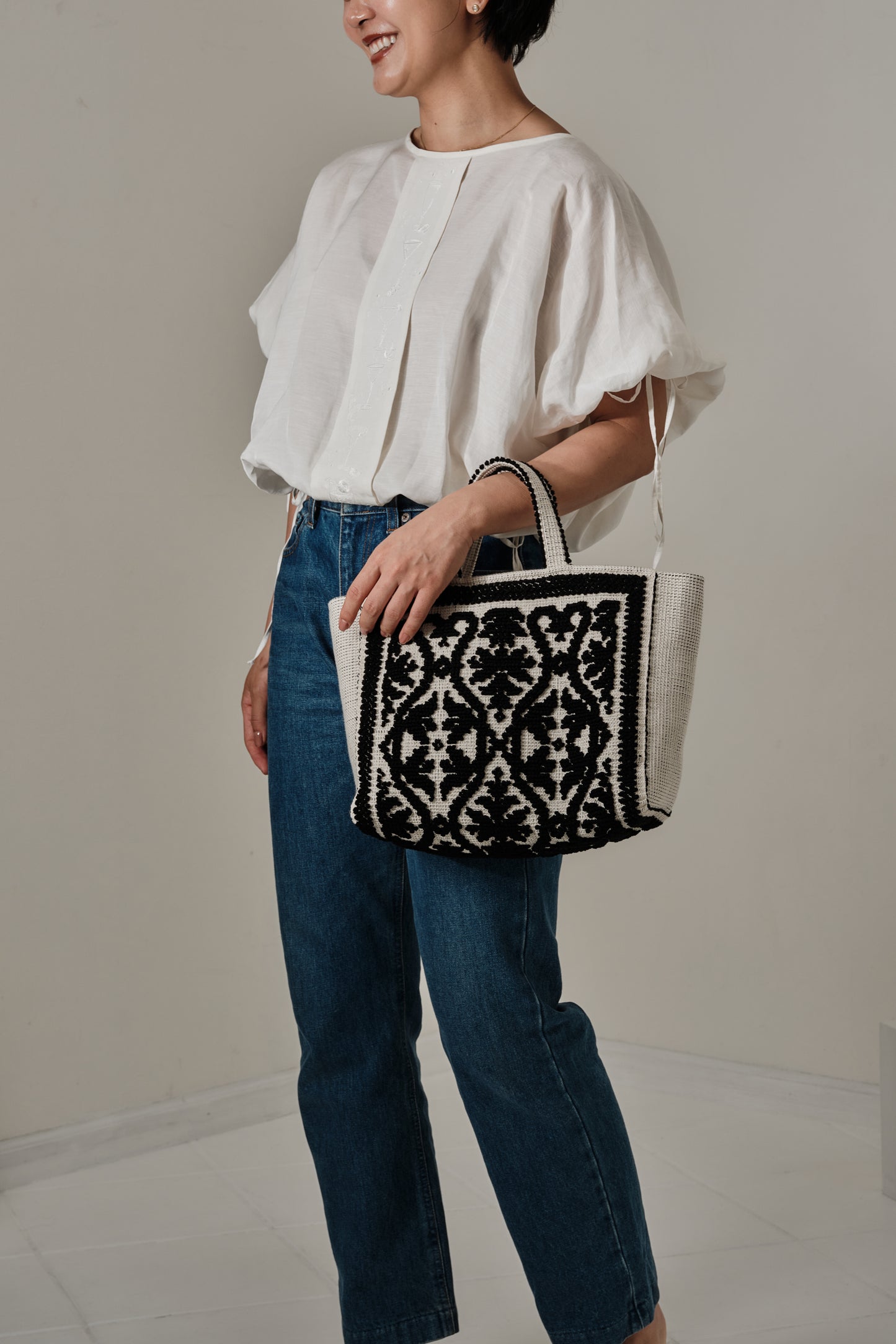 Aperitivo Linen Balloon Blouse White ブラウス