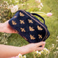 aLORS Select【Elizabeth Scarlett】Honey Bee Charcoal Velvet Open Flat Makeup Bag