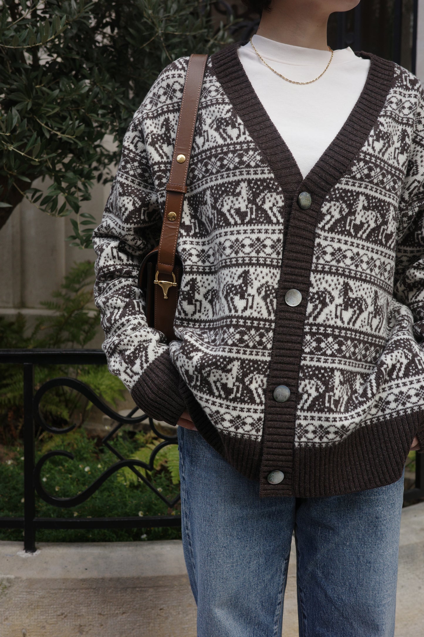 Cardigan jacquard équestre Freya