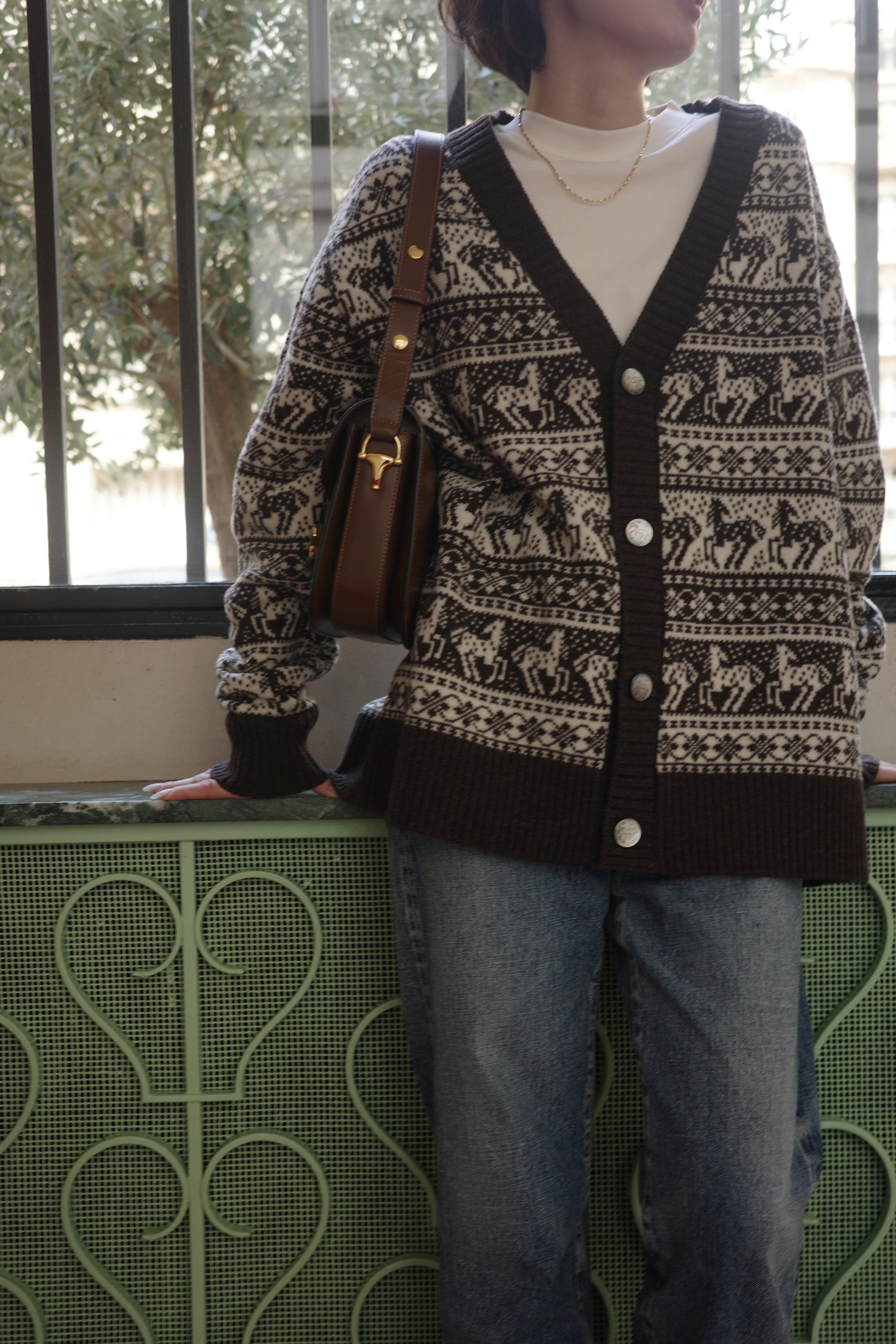 Cardigan jacquard équestre Freya – aLORS online store