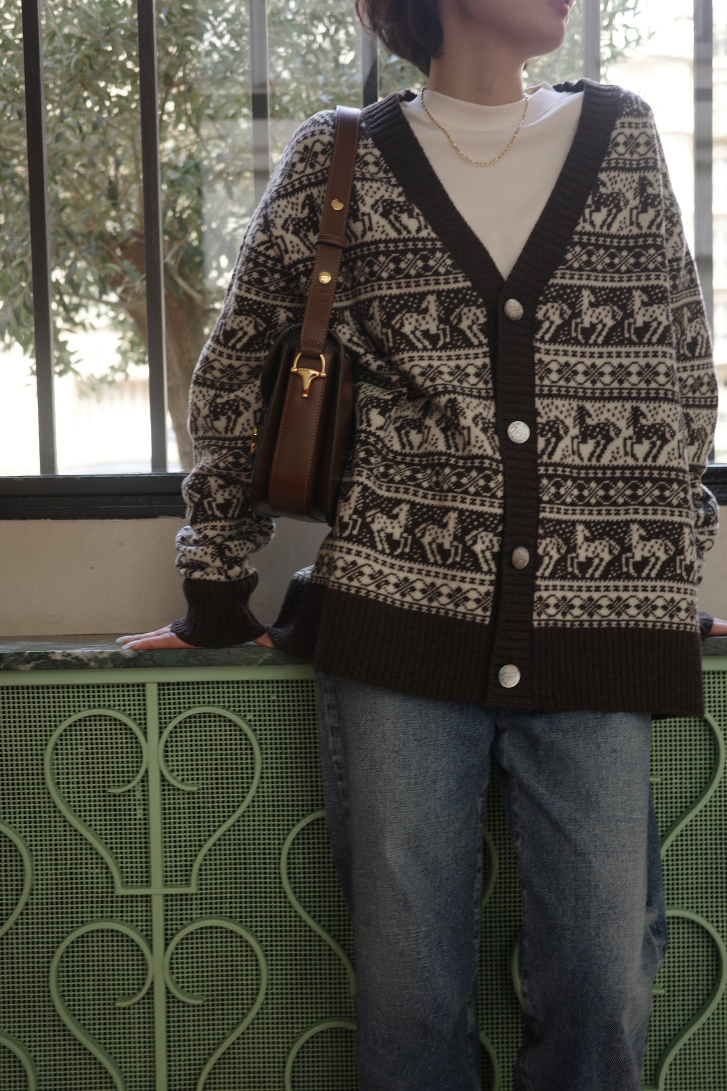 Cardigan jacquard équestre Freya