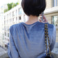 Haut court ouvert au dos Bleu Grisブルーグレー