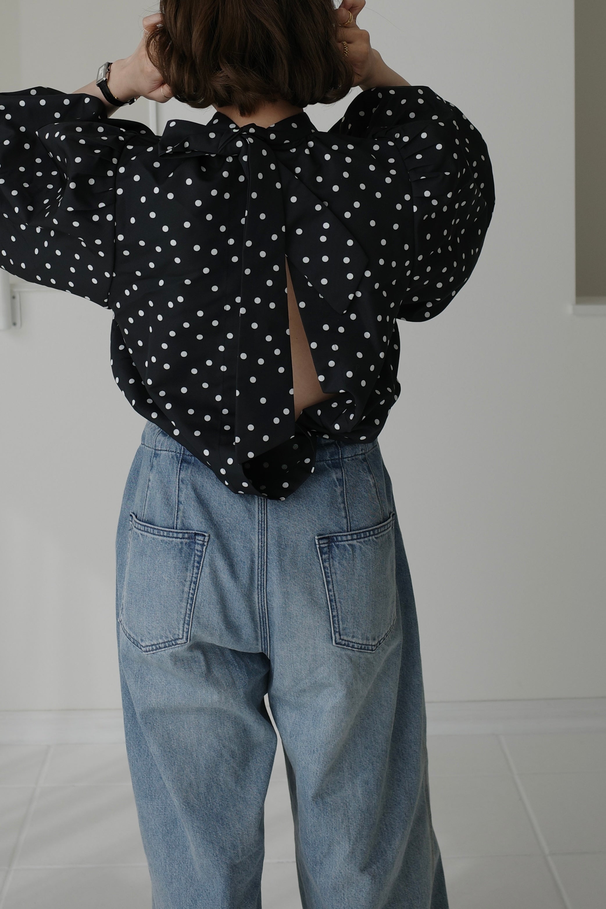アロー パリ alors エヴァ EVA S-M ドット ブラウス Eva（エヴァ）Black – aLORS online store
