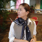 Foulard Ex-libris Paris x aLORS -une collaboration d’exception(ダークネイビーx アイボリー) 90x90cm