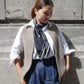 Foulard Ex-libris Paris x aLORS -une collaboration d’exception(ダークネイビーx アイボリー) 90x90cm