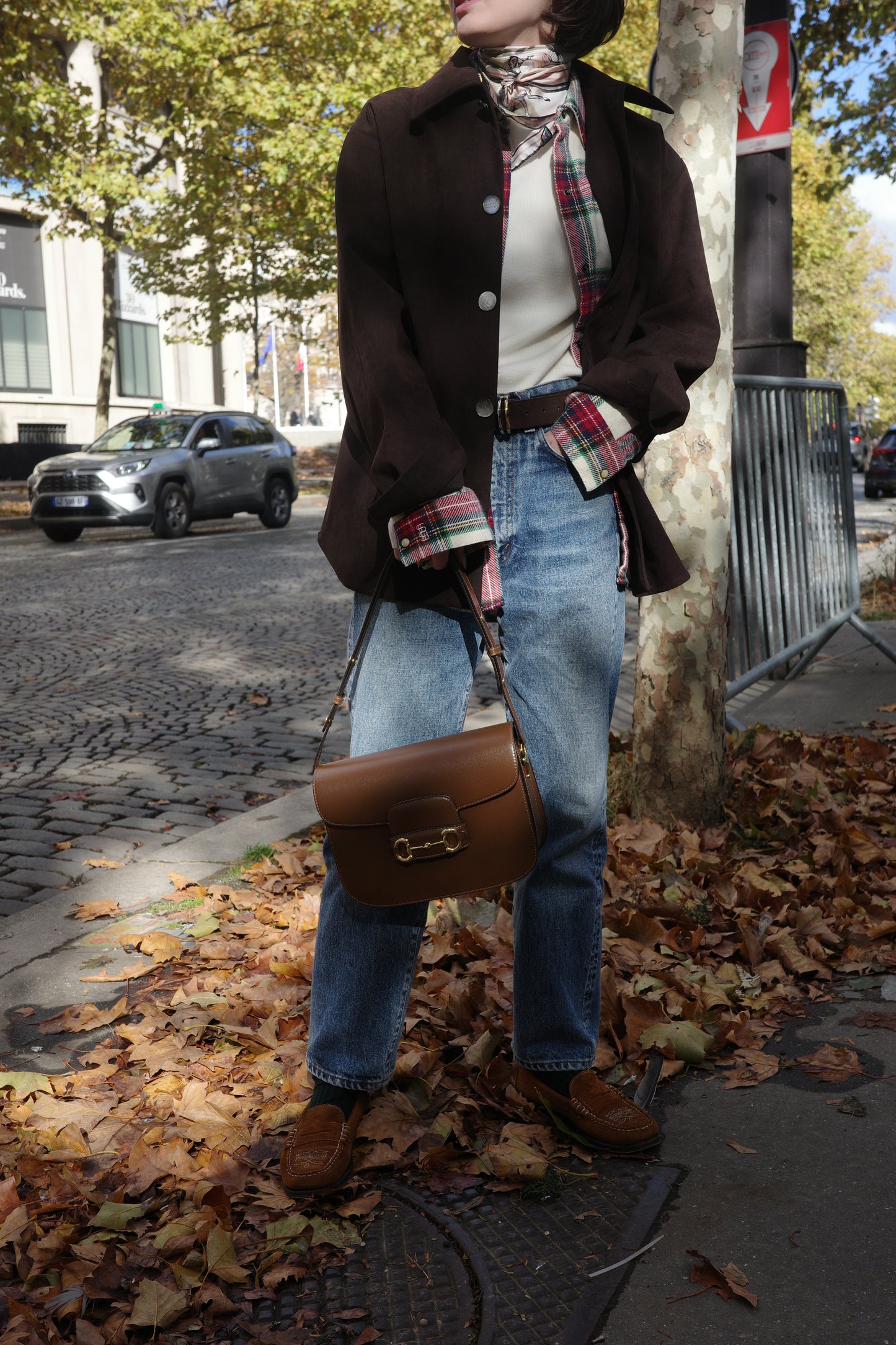 Veste en Alcantara Brun Équestre Chiron