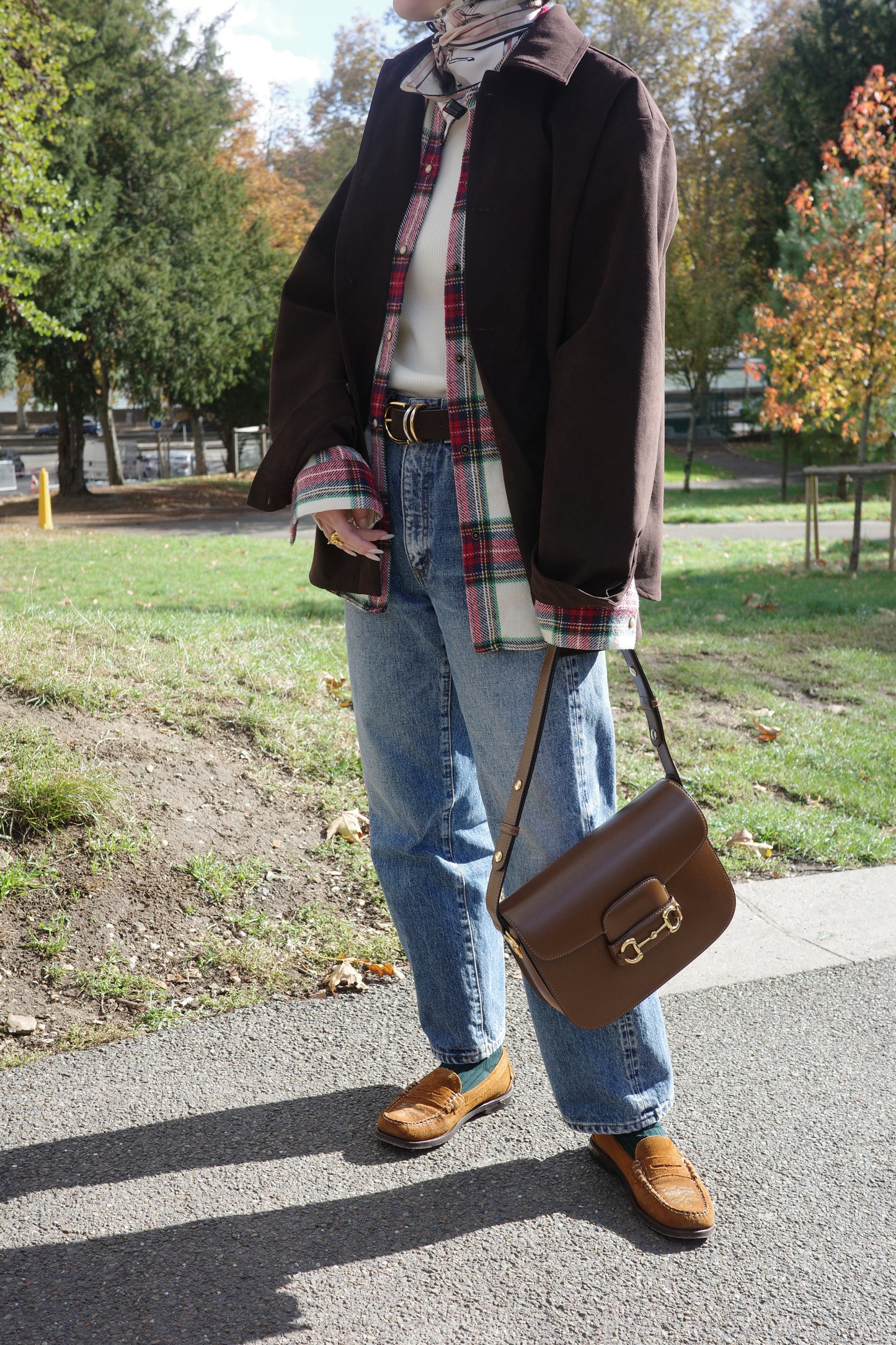 Veste en Alcantara Brun Équestre Chiron