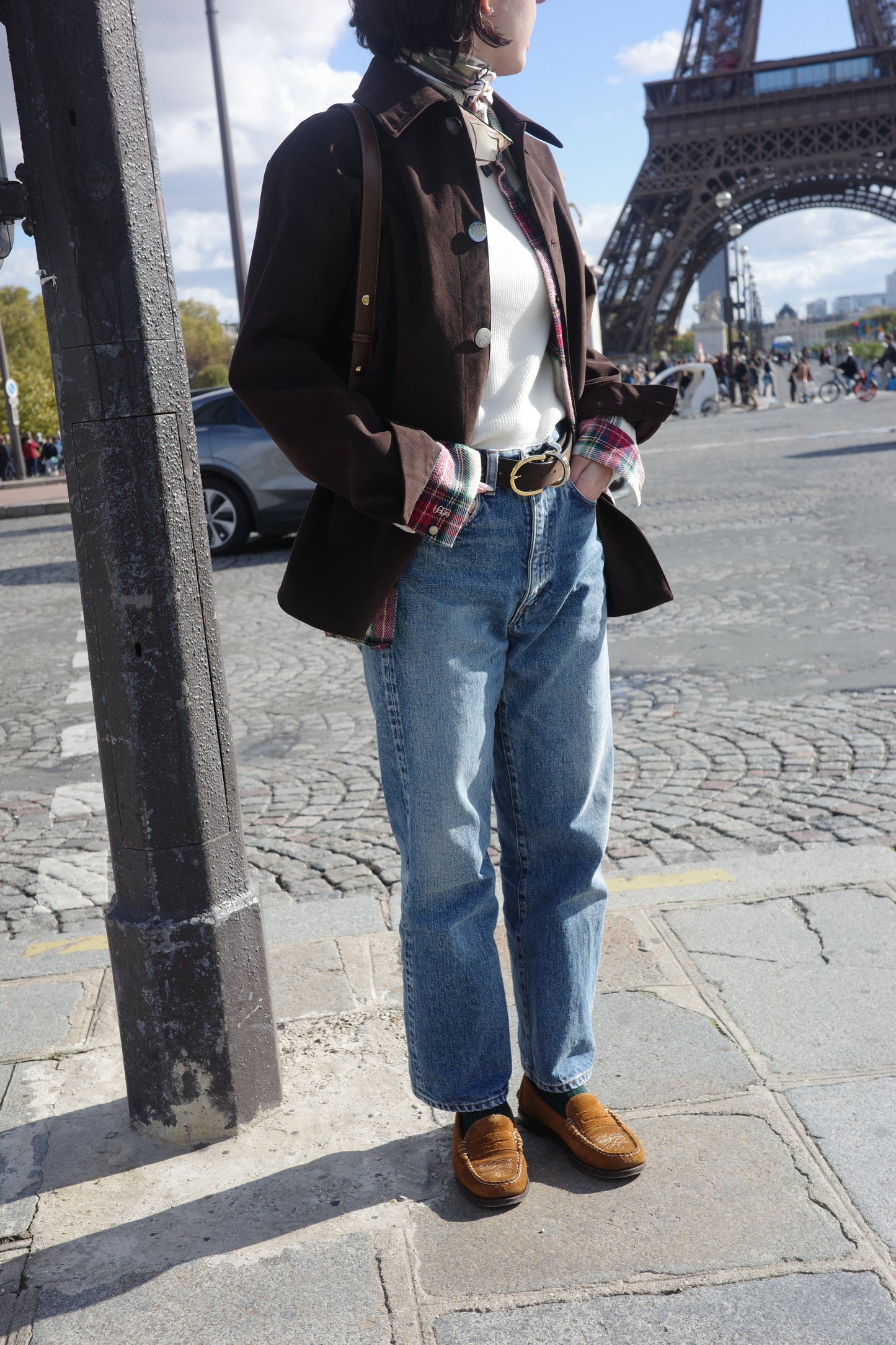 Veste en Alcantara Brun Équestre Chiron