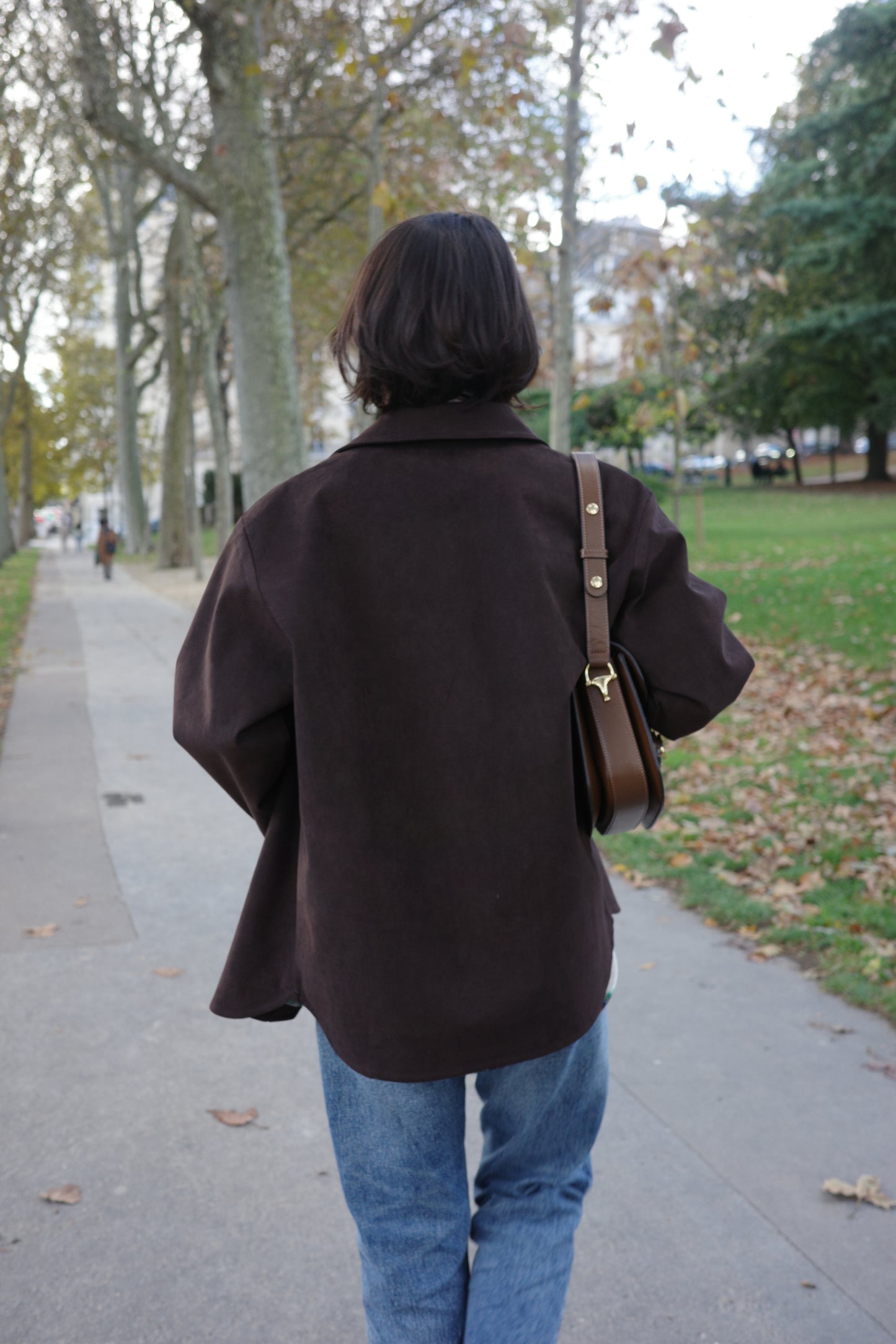 Veste en Alcantara Brun Équestre Chiron