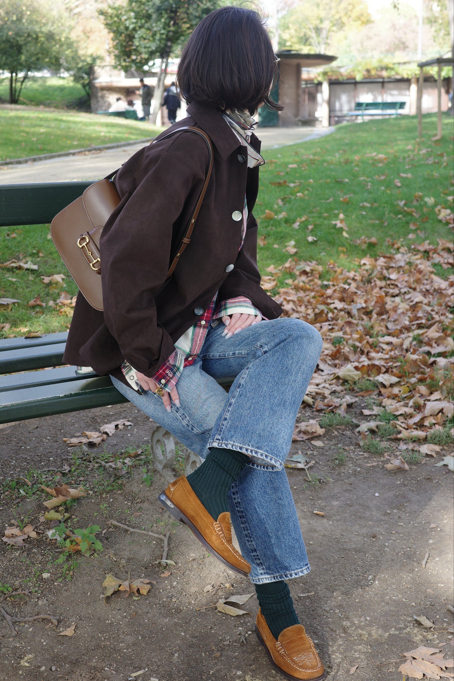 Veste en Alcantara Brun Équestre Chiron