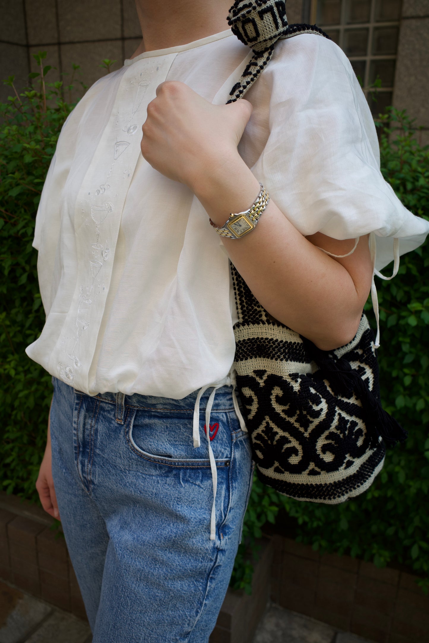 Aperitivo Linen Balloon Blouse White ブラウス