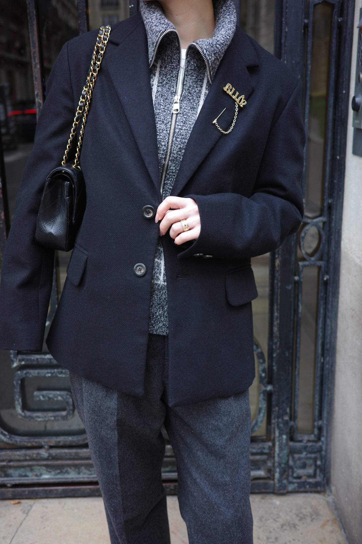 Veste en tweed MOON "Bonnie a" ブラック