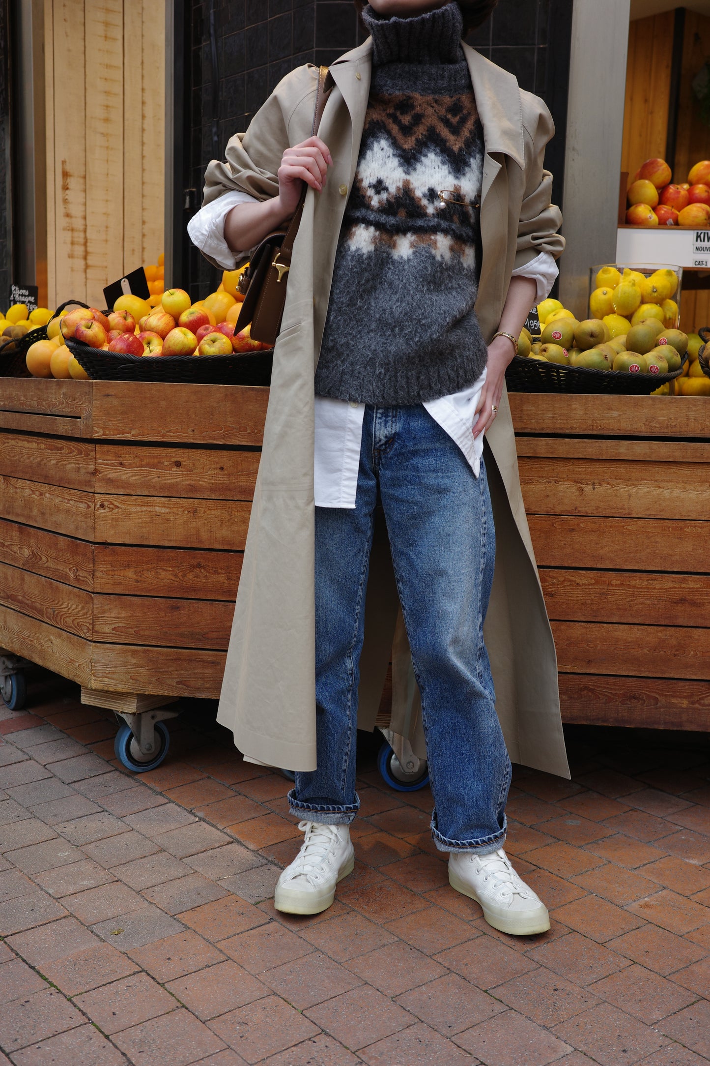 Gilet en tricot jacquard à fils tirés  "Ériu"