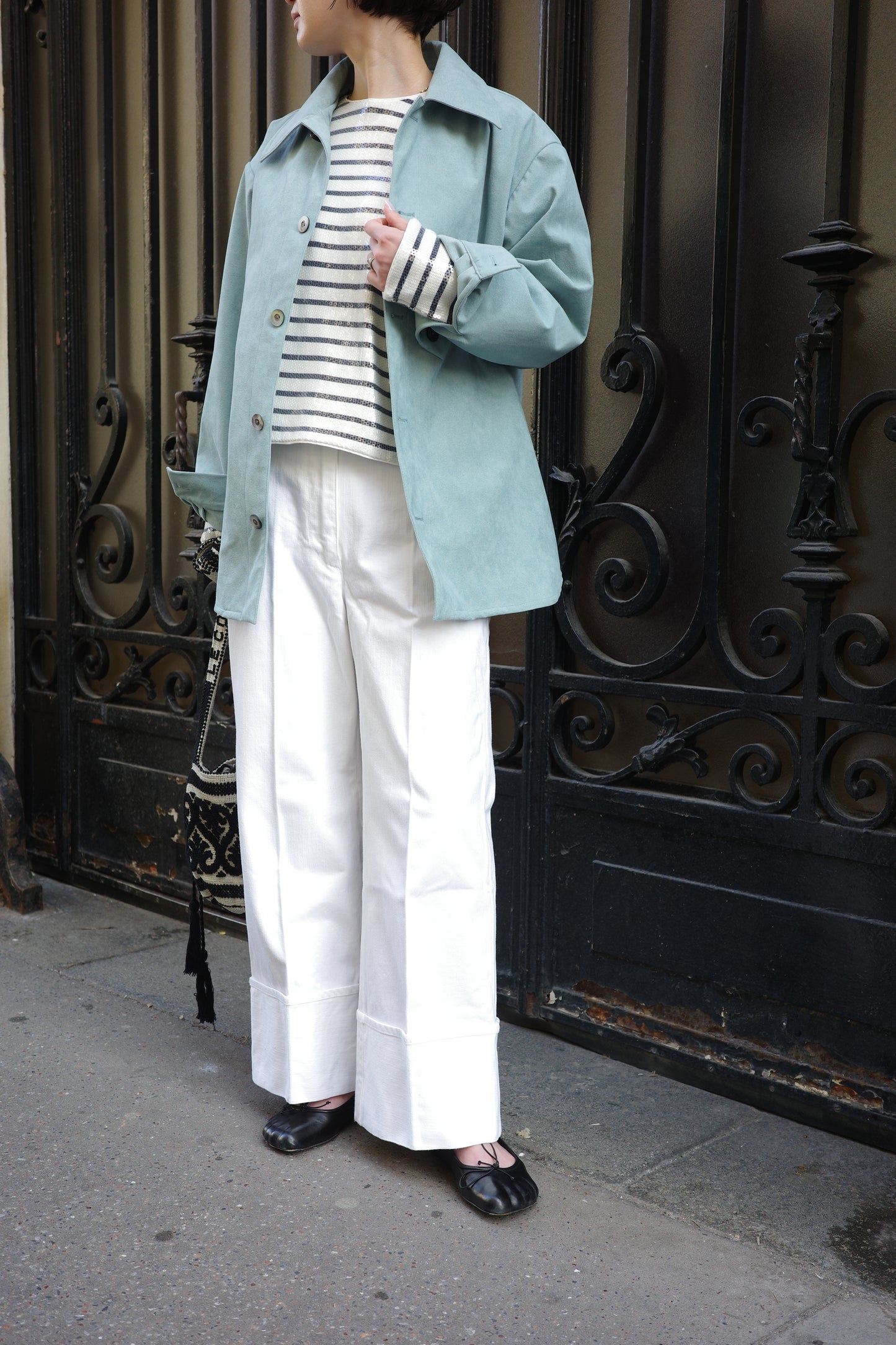 Veste en Alcantara Bleu Bulle de Savon