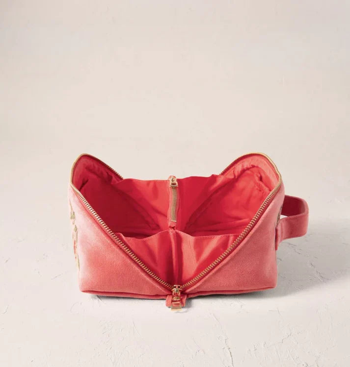 aLORS Select [Elizabeth Scarlett] Honey Bee Charcoal Velvet Open Flat Makeup Bag