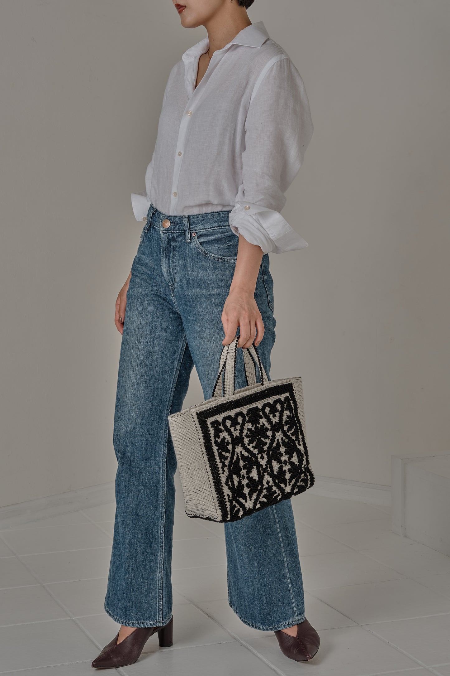 Tote Fiocco Leccese ネロ・ディ・セピア(黒) ミニトートバッグ