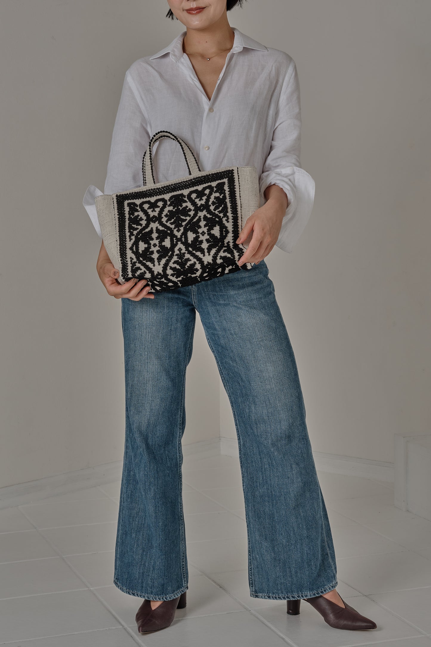 Tote Fiocco Leccese ネロ・ディ・セピア(黒) ミニトートバッグ