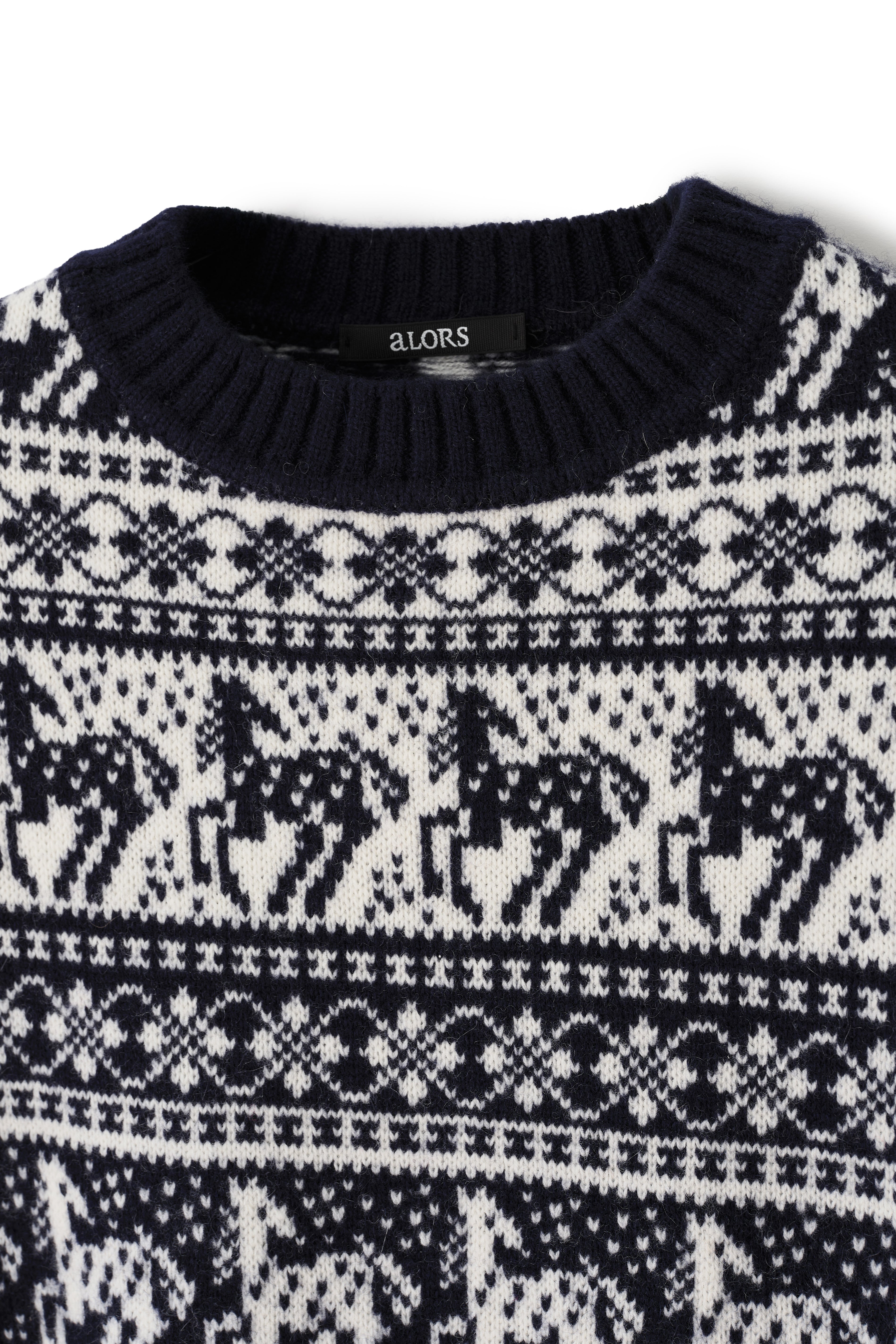 Pull jacquard équestre Rohan – aLORS online store