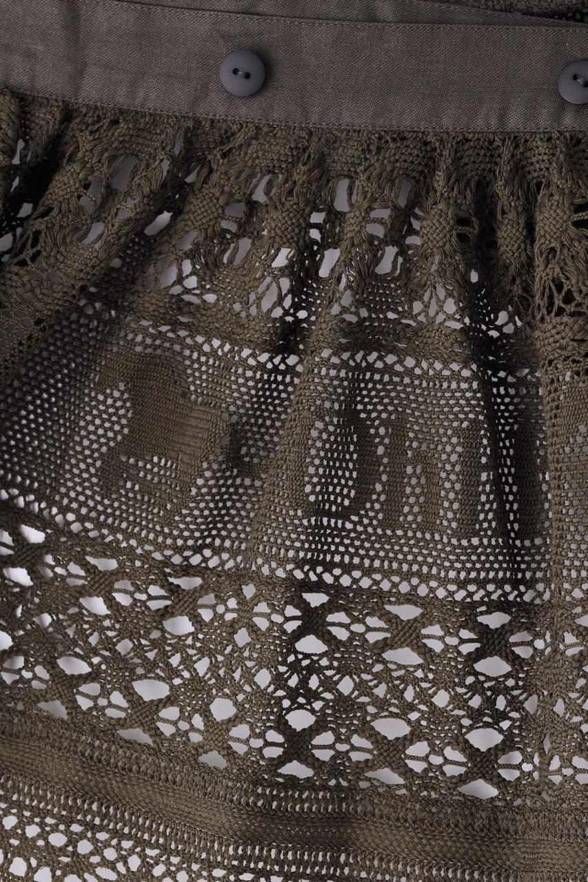 Pull en dentelle torsadée équestre Cadence Vert yomogi  カーキ