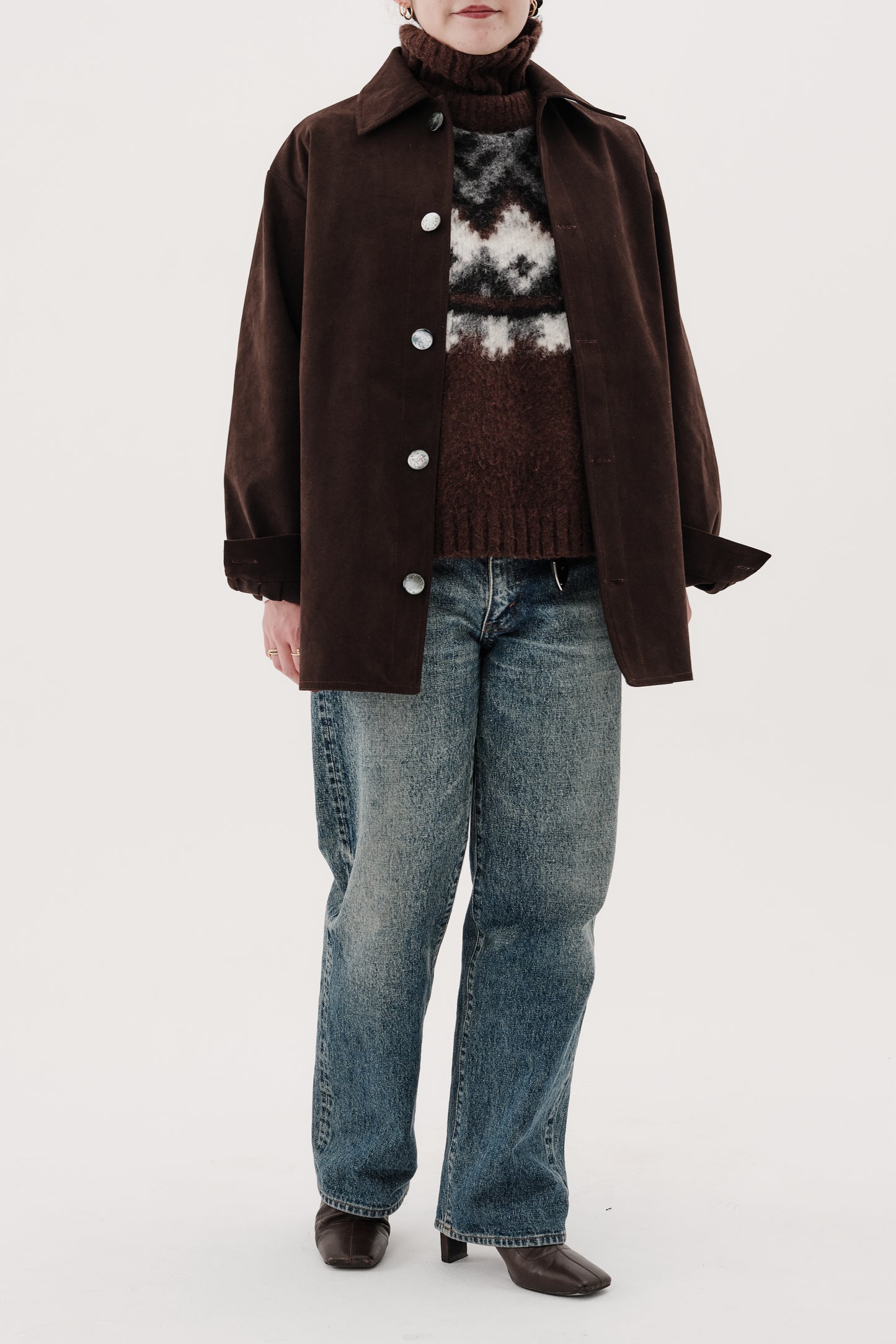 Gilet en tricot jacquard à fils tirés  "Ériu"