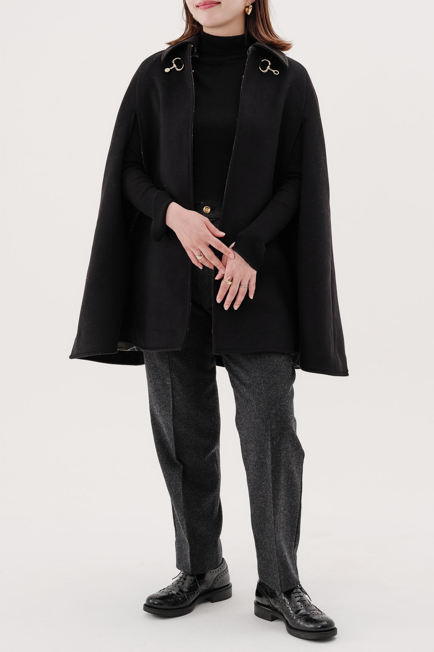 Pantalon fuselé en tweed MOON "Bonnie"  グレー