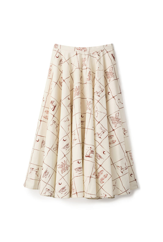 Jupe "Astrifera" Ivory × Bordeaux