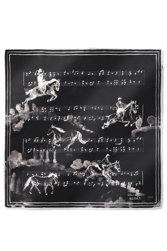 Carré Cavaliers par Katrien Soeffers Cavaliers  Lavis 墨黒