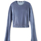 Haut court ouvert au dos Bleu Grisブルーグレー