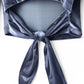Haut court ouvert au dos Bleu Grisブルーグレー