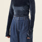 Haut court ouvert au dos Gris Anthracite チャコールグレー