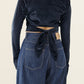 Haut court ouvert au dos Gris Anthracite チャコールグレー