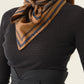Foulard Ex-libris Paris x aLORS -une collaboration d’exception (キャメルx ネイビー) 90x90cm