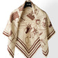 Foulard Ex-libris Paris x aLORS -une collaboration d’exception (アイボリーxボルドー) 90x90cm