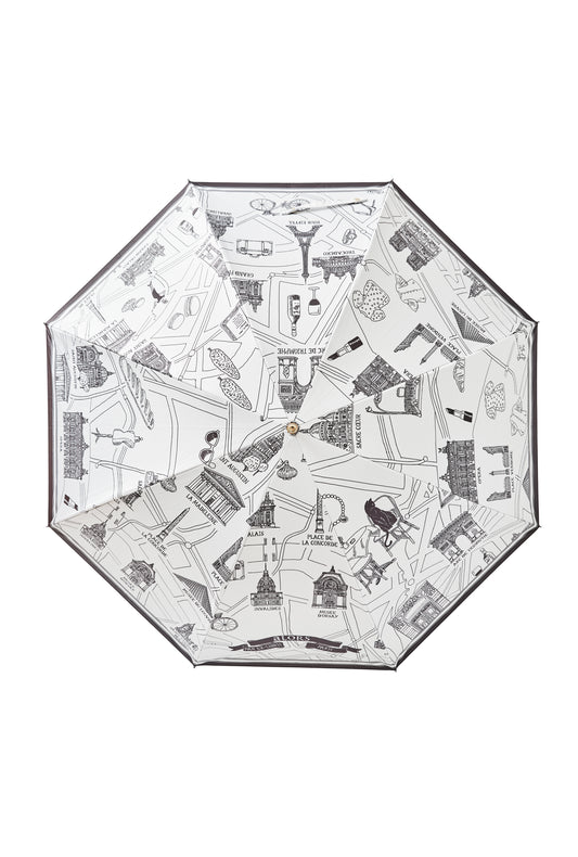 Soleil & Pluie Ex-libris Paris x aLORS - une collaboration d'exception  (ホワイトxブラック)　晴雨兼用傘