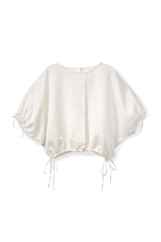 Aperitivo Linen Balloon Blouse White ブラウス