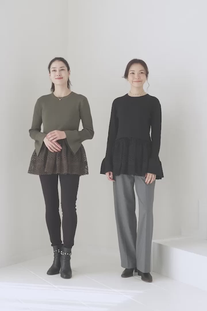 Pull en dentelle torsadée équestre Cadence Noir velouté – aLORS